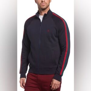 Original Penguin By Munsingwear Mens Collared Track Jacket NavyBlue Size Large